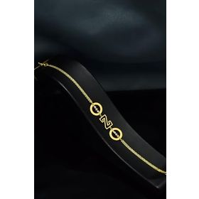 Papatya Silver 925 Ayar Gümüş Gold Kaplama Dorika Toplu Harfli, Çember Bileklik