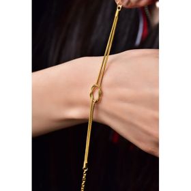 Papatya Silver 925 Ayar Gümüş Gold Kaplama Düğüm Bileklik