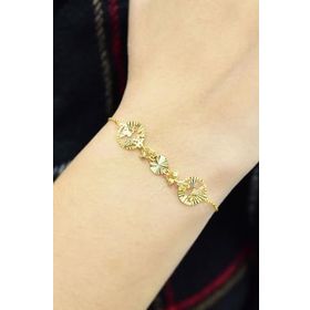 Papatya Silver 925 Ayar Gümüş Gold Kaplama Dünya Kristal Kesim Bileklik