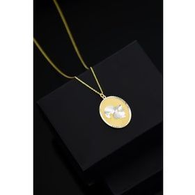 Papatya Silver 925 Ayar Gümüş Gold Kaplama Gözlü Sincap Plaka Kolye