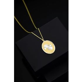 Papatya Silver 925 Ayar Gümüş Gold Kaplama Gözlü Sincap Plaka Kolye