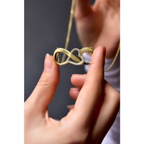 Papatya Silver 925 Ayar Gümüş Gold Kaplama İç İçe Sonsuzluk Kalp Kolye