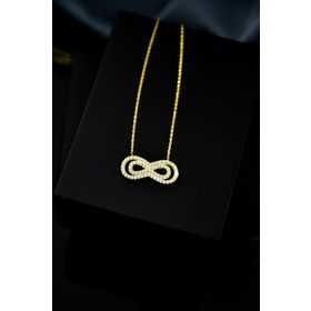 Papatya Silver 925 Ayar Gümüş Gold Kaplama İç İçe Sonsuzluk Kalp Kolye