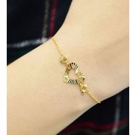 Papatya Silver 925 Ayar Gümüş Gold Kaplama Kalp Kristal Kesim Bileklik