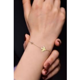 Papatya Silver 925 Ayar Gümüş Gold Kaplama Kırlangıç Bileklik