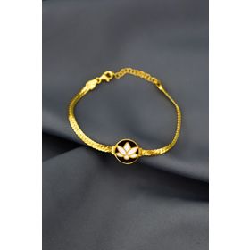 Papatya Silver 925 Ayar Gümüş Gold Kaplama Mineli Lotus Çiçeği Bileklik