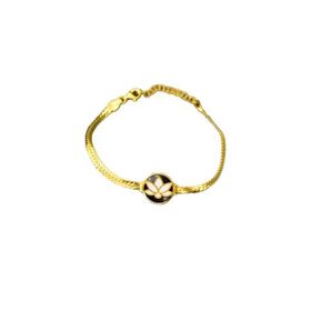 Papatya Silver 925 Ayar Gümüş Gold Kaplama Mineli Lotus Çiçeği Bileklik