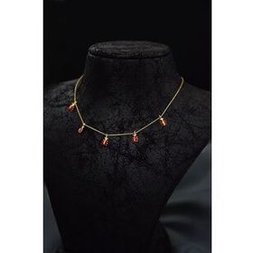 Papatya Silver 925 Ayar Gümüş Gold Kaplama Mineli Sıralı Uğur Böceği Kolye
