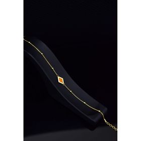 Papatya Silver 925 Ayar Gümüş Gold Kaplama Rüya Serisi Ebruli Cam Boyalı Dörtgen Bileklik