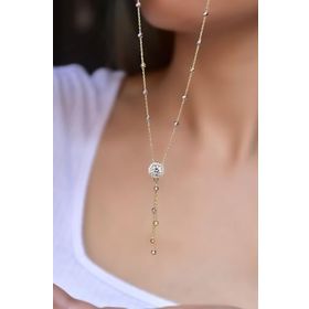 Papatya Silver 925 Ayar Gümüş Gold Kaplama Üç Renk Dorika Toplu Tektaş Kadın Gümüş Kolye