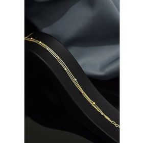Papatya Silver 925 Ayar Gümüş Gold Kaplama Üç Renk Dorika Toplu Üç Zincir Bileklik