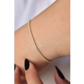 Papatya Silver 925 Ayar Gümüş Gold Kaplama Zirkon Taşlı Su Yolu Bileklik
