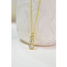 Papatya Silver 925 Ayar Gümüş Gold Kaplama Zirkon Taşlı Tria Kolye