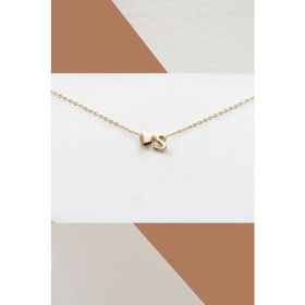 Papatya Silver 925 Ayar Gümüş Gold Mini Üç Boyutlu S Harfi Kalp Doğum Taşlı Kolye