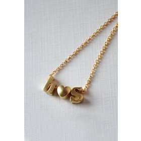 Papatya Silver 925 Ayar Gümüş Gold Mini Üç Boyutlu S Harfi Kalp Doğum Taşlı Kolye