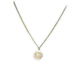 Papatya Silver 925 Ayar Gümüş Gold Rodyum Kaplama Fındık Kurdu Kristal Kesim Güneş Plaka Kolye