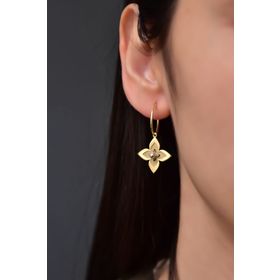 Papatya Silver 925 Ayar Gümüş Gold Rodyum Kaplama Lilyum Çiçeği Halka Küpe