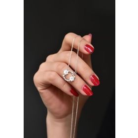 Papatya Silver 925 Ayar Gümüş Jasmine Flower Crown Kolye