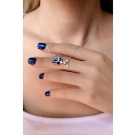 Papatya Silver 925 Ayar Gümüş Kelebek Kolye