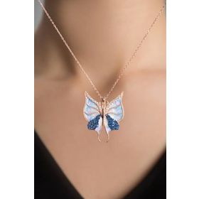 Papatya Silver 925 Ayar Gümüş Kelebek Kolye