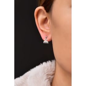 Papatya Silver 925 Ayar Gümüş Kuaförlük Araçları Tarak Çivili Küpe