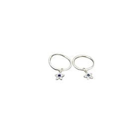 Papatya Silver 925 Ayar Gümüş Mavi Taşlı Yıldız Model Halka Küpe