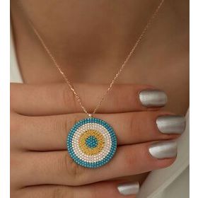 Papatya Silver 925 Ayar Gümüş Nazar Kolye