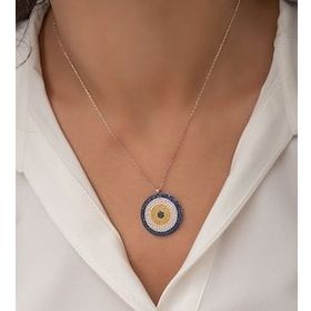 Papatya Silver 925 Ayar Gümüş Nazar Kolye