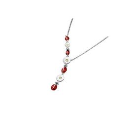 Papatya Silver 925 Ayar Gümüş Rodyum Kaplama Akışlı Uğur Böceği Ve Rodyum Kolye