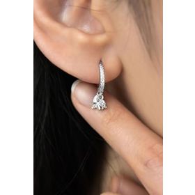 Papatya Silver 925 Ayar Gümüş Rodyum Kaplama Balık Figürlü Halka Kadın Küpe