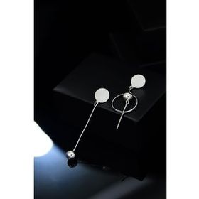 Papatya Silver 925 Ayar Gümüş Rodyum Kaplama Çivili Sallantılı Top Küpe