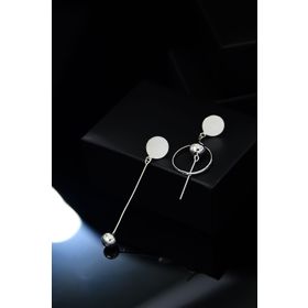 Papatya Silver 925 Ayar Gümüş Rodyum Kaplama Çivili Sallantılı Top Küpe