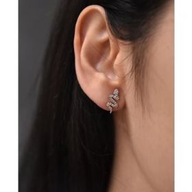 Papatya Silver 925 Ayar Gümüş Rodyum Kaplama Çivili Yılan Küpe