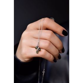 Papatya Silver 925 Ayar Gümüş Rodyum Kaplama Doğum Taşlı Kübik Drop Kolye