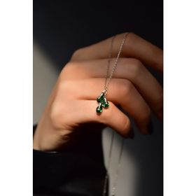 Papatya Silver 925 Ayar Gümüş Rodyum Kaplama Doğum Taşlı Kübik Drop Kolye