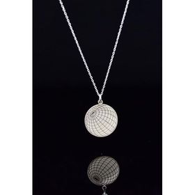 Papatya Silver 925 Ayar Gümüş Rodyum Kaplama Dünya Küre Kadın Kolye