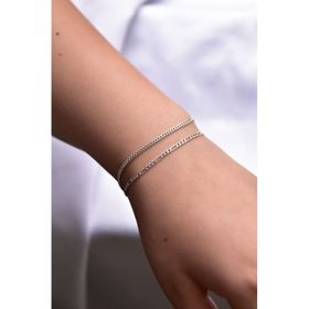 Papatya Silver 925 Ayar Gümüş Rodyum Kaplama Figaro Zincir Halhal