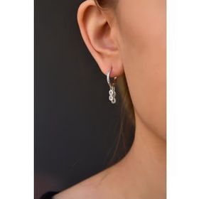 Papatya Silver 925 Ayar Gümüş Rodyum Kaplama Infinity Halka Küpe