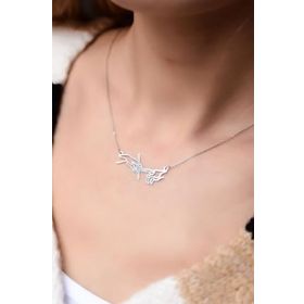 Papatya Silver 925 Ayar Gümüş Rodyum Kaplama Kader Yazısı Kolye