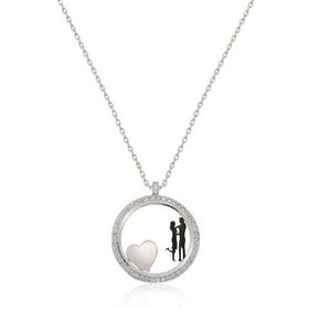 Papatya Silver 925 Ayar Gümüş Rodyum Kaplama Kalbimin Sahibi Sevgili Çember Kolye
