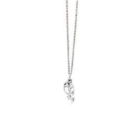 Papatya Silver 925 Ayar Gümüş Rodyum Kaplama Kristal Kesim Gül Kadın Kolye