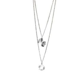 Papatya Silver 925 Ayar Gümüş Rodyum Kaplama Kristal Kesim Sincap Ve Güneş Asansörlü Kolye