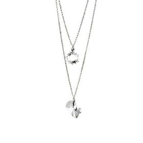Papatya Silver 925 Ayar Gümüş Rodyum Kaplama Kristal Kesim Sincap Ve Güneş Asansörlü Kolye