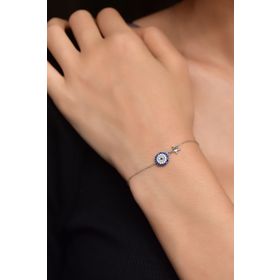 Papatya Silver 925 Ayar Gümüş Rodyum Kaplama Nazar Yıldız Bileklik