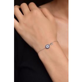 Papatya Silver 925 Ayar Gümüş Rodyum Kaplama Nazar Yıldız Bileklik