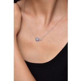 Papatya Silver 925 Ayar Gümüş Rodyum Kaplama Nazar Yıldız Kolye