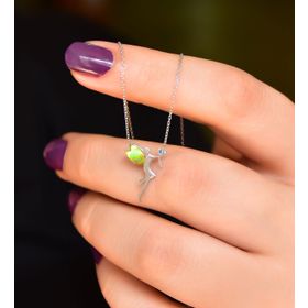 Papatya Silver 925 Ayar Gümüş Rodyum Kaplama Olive Sedef Su Perisi Kolye