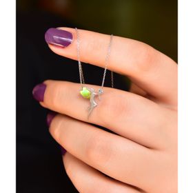 Papatya Silver 925 Ayar Gümüş Rodyum Kaplama Olive Sedef Su Perisi Kolye