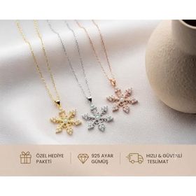 Papatya Silver 925 Ayar Gümüş Rodyum Kaplama Opal Kar Çiçeği Kolye