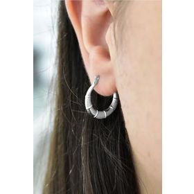 Papatya Silver 925 Ayar Gümüş Rodyum Kaplama Sea Halka Küpe